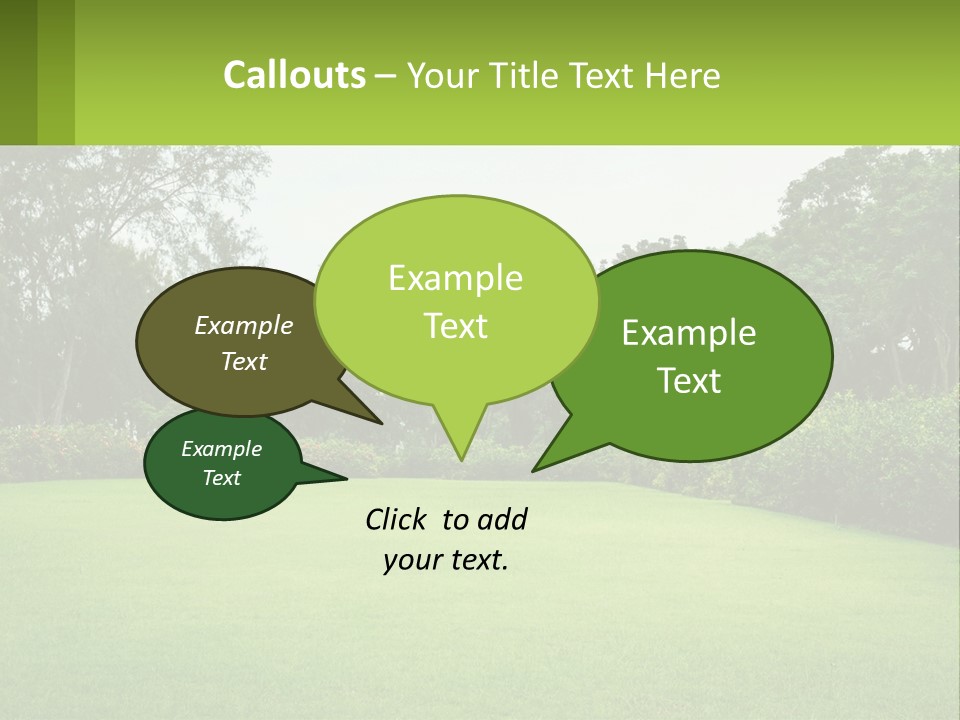 A Green Lawn With Bushes And Trees In The Background PowerPoint Template