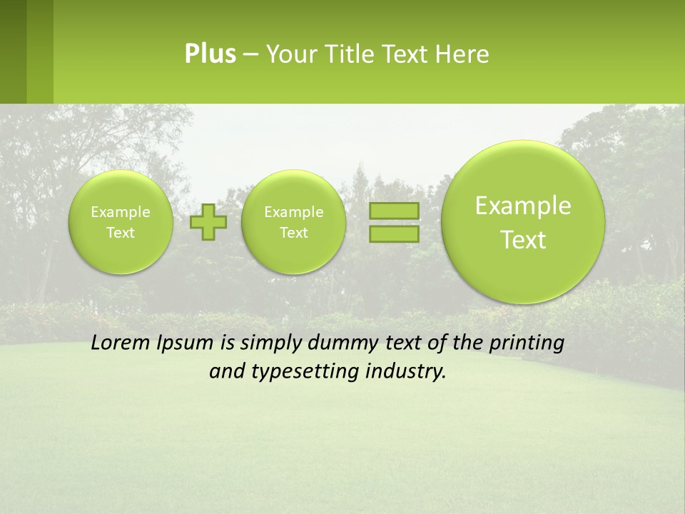 A Green Lawn With Bushes And Trees In The Background PowerPoint Template