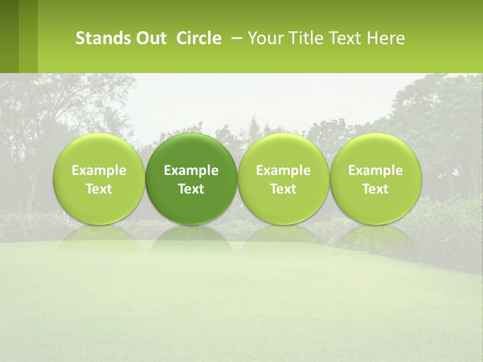 A Green Lawn With Bushes And Trees In The Background PowerPoint Template