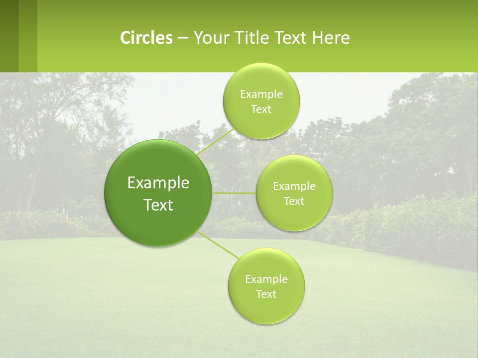 A Green Lawn With Bushes And Trees In The Background PowerPoint Template