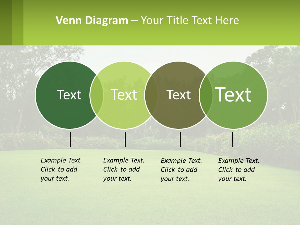 A Green Lawn With Bushes And Trees In The Background PowerPoint Template