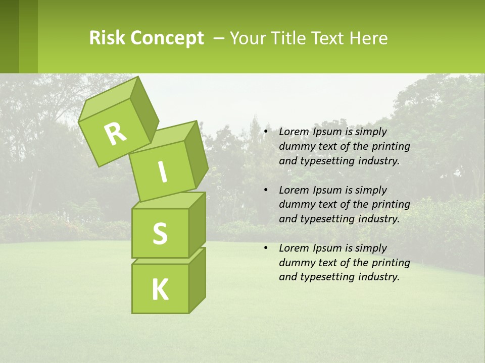 A Green Lawn With Bushes And Trees In The Background PowerPoint Template