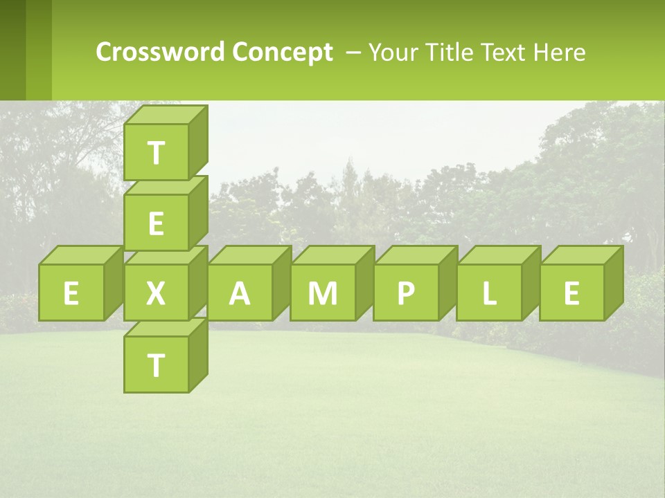 A Green Lawn With Bushes And Trees In The Background PowerPoint Template