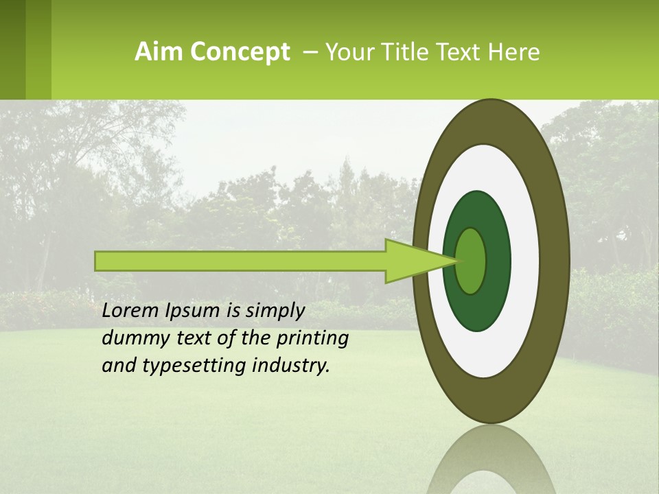 A Green Lawn With Bushes And Trees In The Background PowerPoint Template