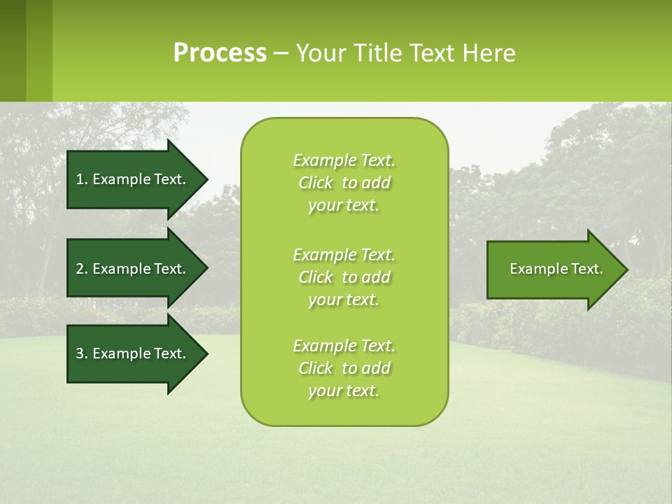 A Green Lawn With Bushes And Trees In The Background PowerPoint Template