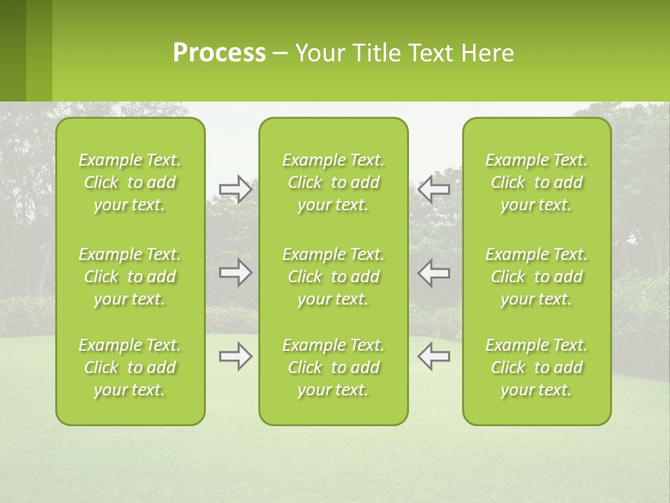 A Green Lawn With Bushes And Trees In The Background PowerPoint Template