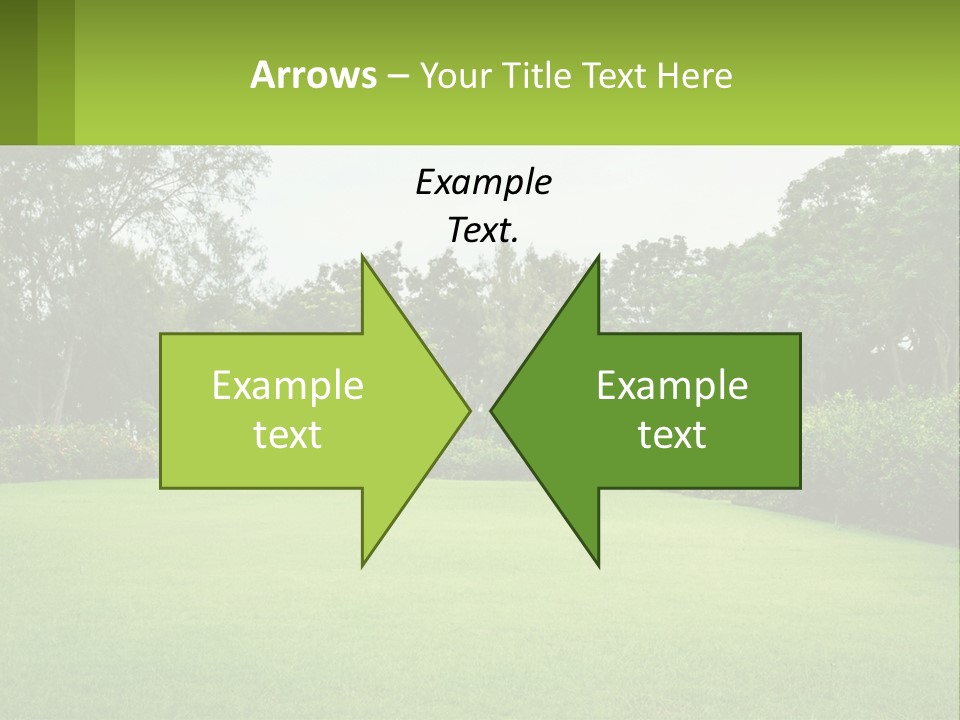 A Green Lawn With Bushes And Trees In The Background PowerPoint Template