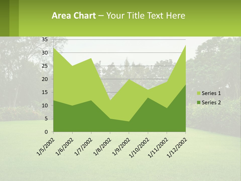 A Green Lawn With Bushes And Trees In The Background PowerPoint Template