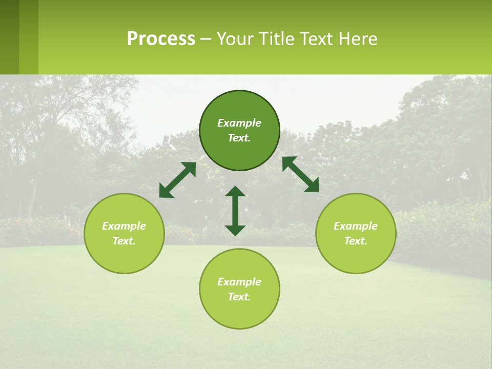 A Green Lawn With Bushes And Trees In The Background PowerPoint Template
