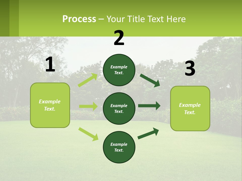 A Green Lawn With Bushes And Trees In The Background PowerPoint Template