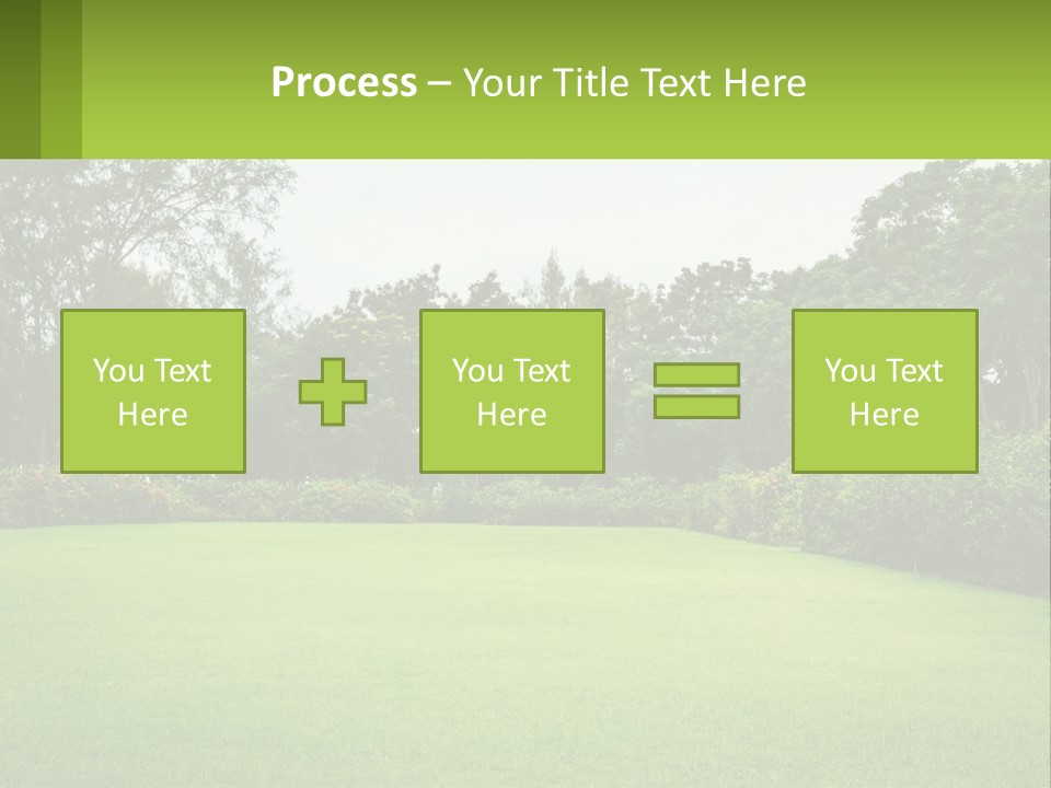 A Green Lawn With Bushes And Trees In The Background PowerPoint Template