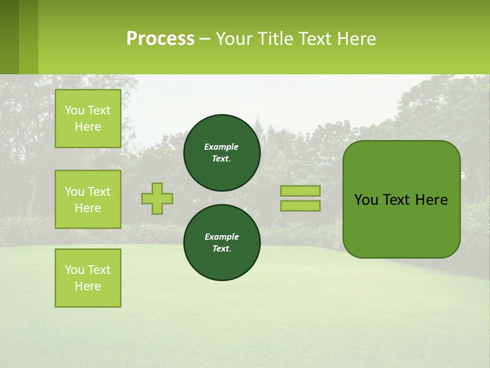 A Green Lawn With Bushes And Trees In The Background PowerPoint Template