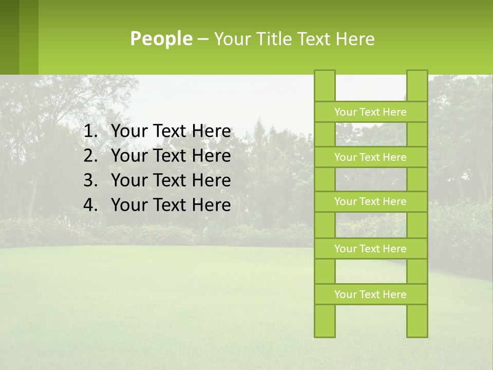 A Green Lawn With Bushes And Trees In The Background PowerPoint Template