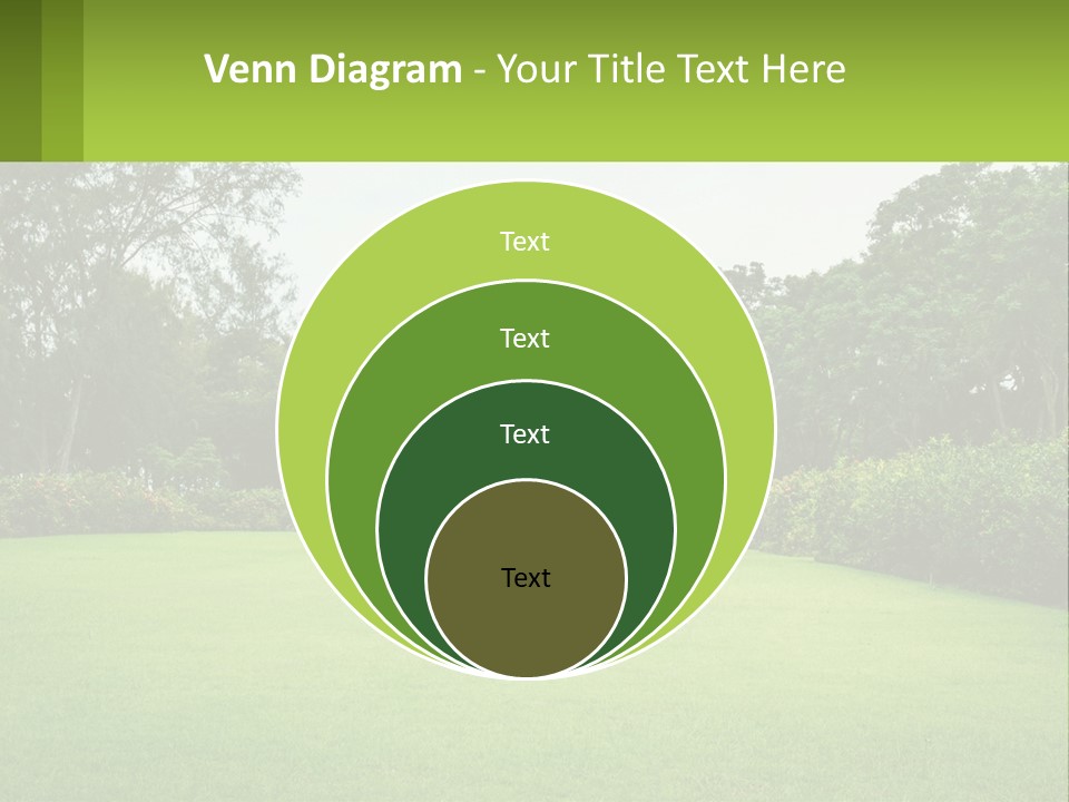 A Green Lawn With Bushes And Trees In The Background PowerPoint Template
