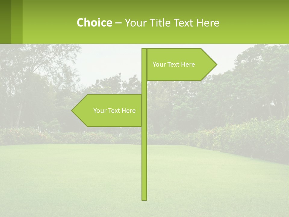 A Green Lawn With Bushes And Trees In The Background PowerPoint Template