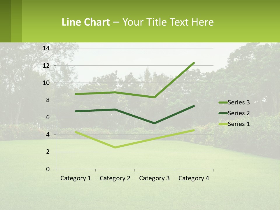 A Green Lawn With Bushes And Trees In The Background PowerPoint Template