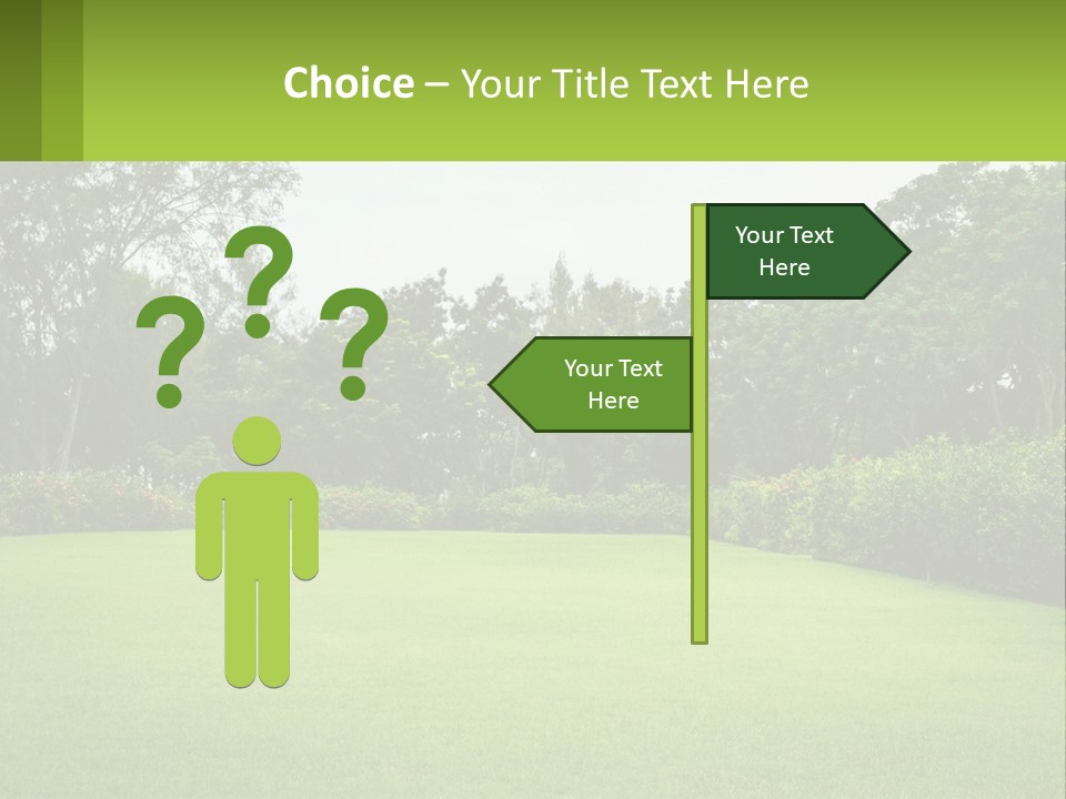 A Green Lawn With Bushes And Trees In The Background PowerPoint Template
