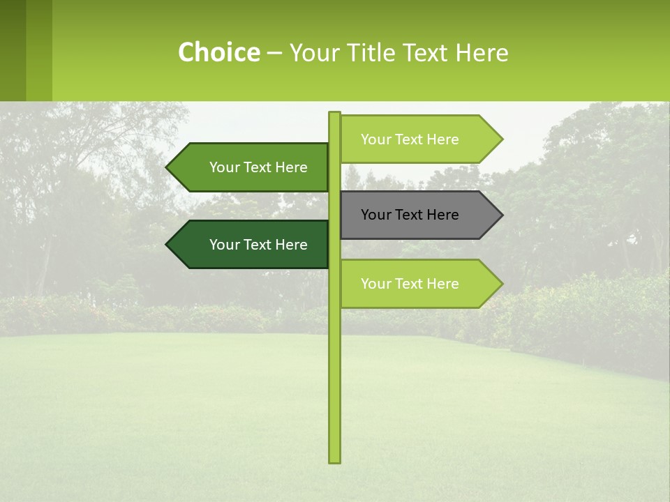 A Green Lawn With Bushes And Trees In The Background PowerPoint Template