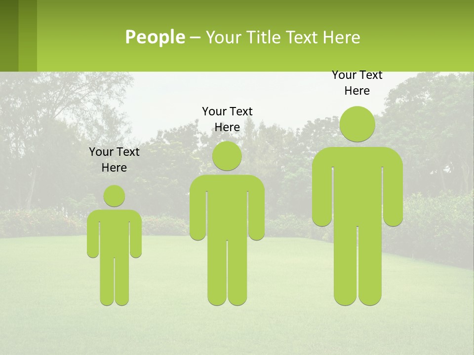 A Green Lawn With Bushes And Trees In The Background PowerPoint Template