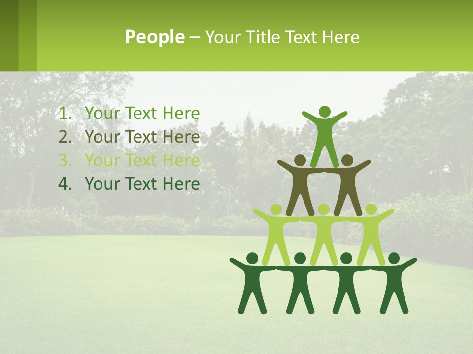 A Green Lawn With Bushes And Trees In The Background PowerPoint Template