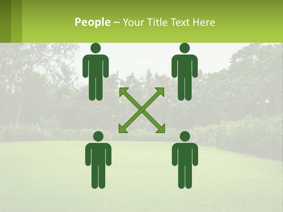 A Green Lawn With Bushes And Trees In The Background PowerPoint Template