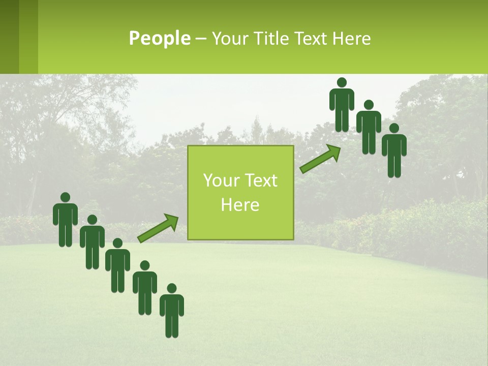 A Green Lawn With Bushes And Trees In The Background PowerPoint Template