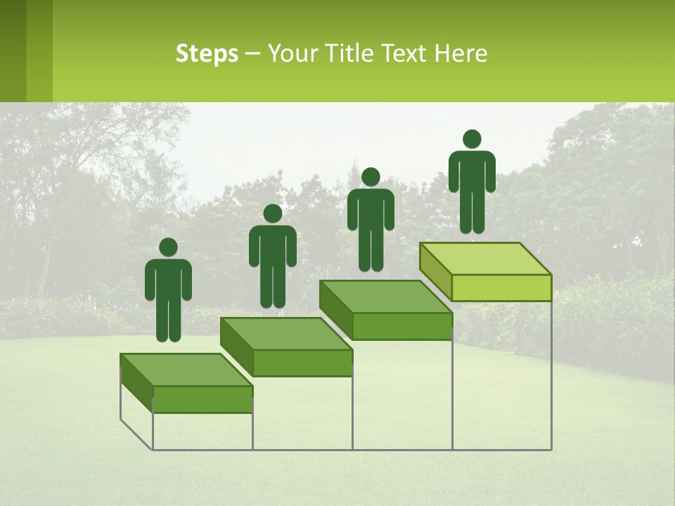 A Green Lawn With Bushes And Trees In The Background PowerPoint Template