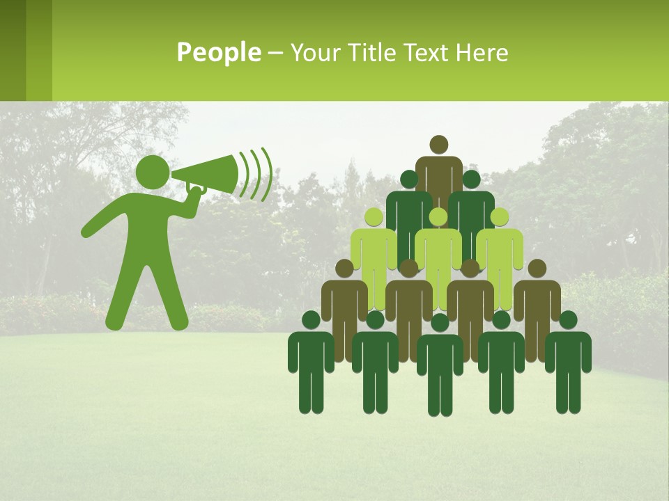 A Green Lawn With Bushes And Trees In The Background PowerPoint Template