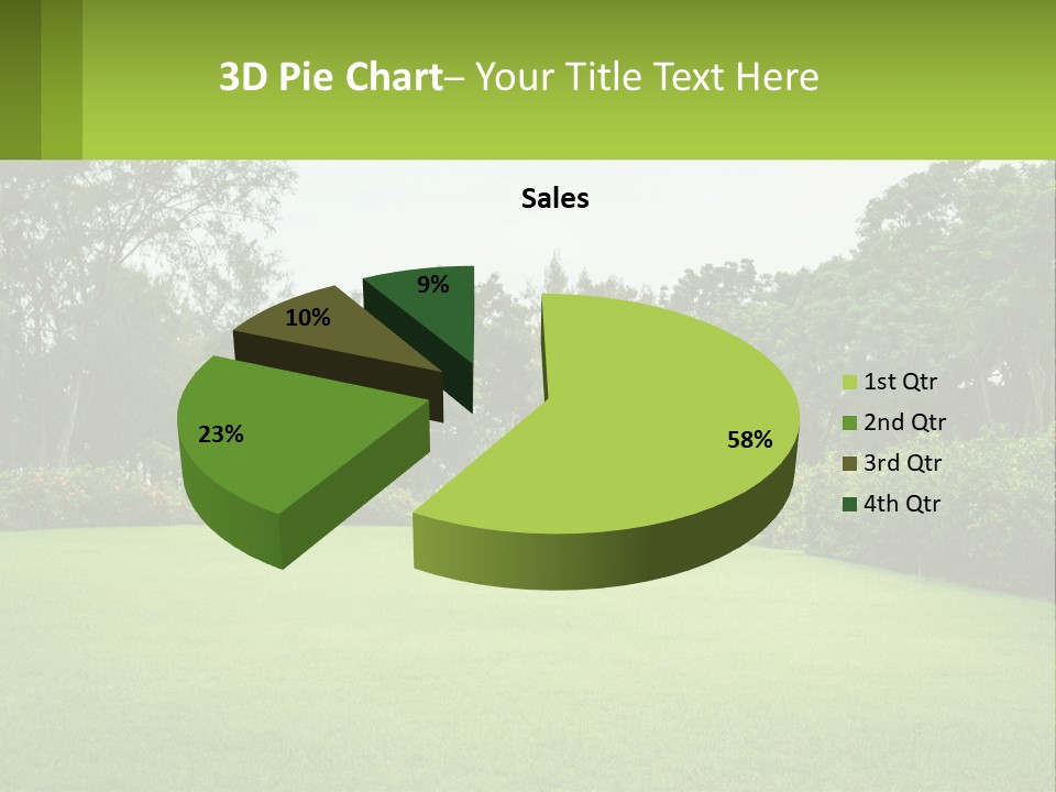 A Green Lawn With Bushes And Trees In The Background PowerPoint Template