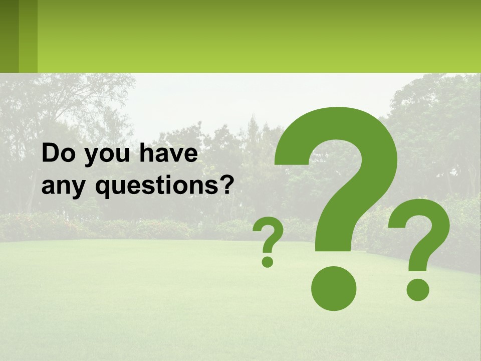 A Green Lawn With Bushes And Trees In The Background PowerPoint Template