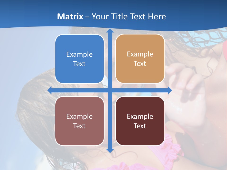 Two Little Girls In A Pink Swimsuit Playing In A Pool PowerPoint Template