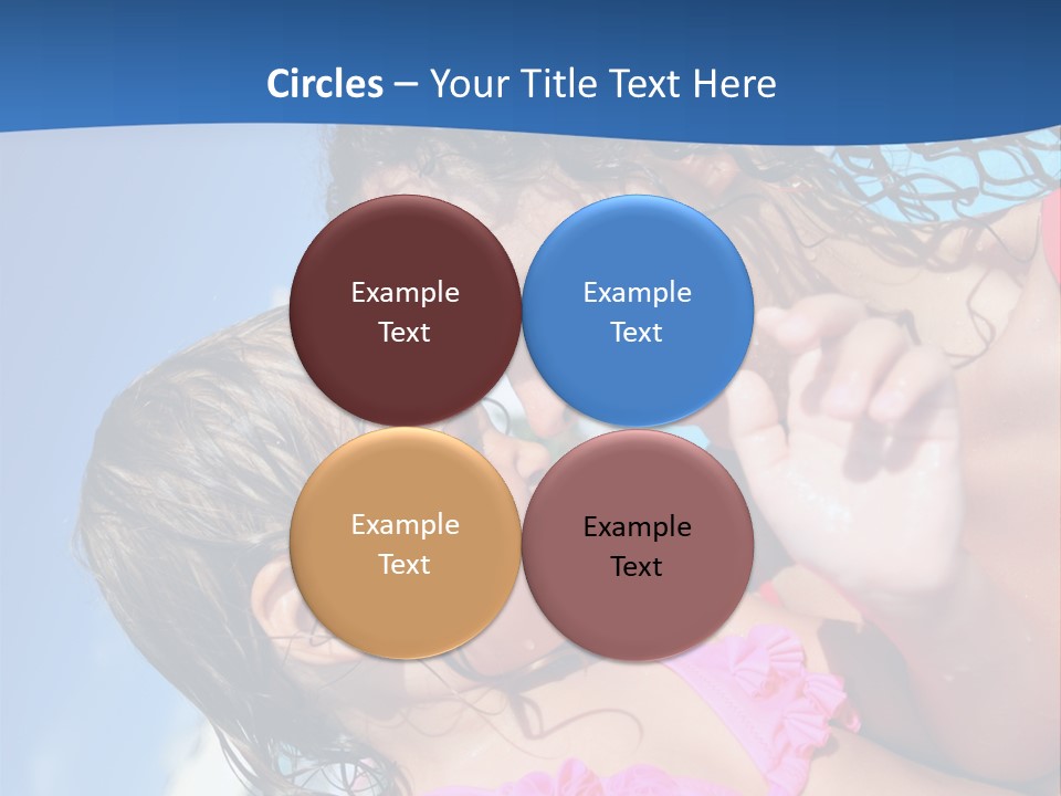 Two Little Girls In A Pink Swimsuit Playing In A Pool PowerPoint Template