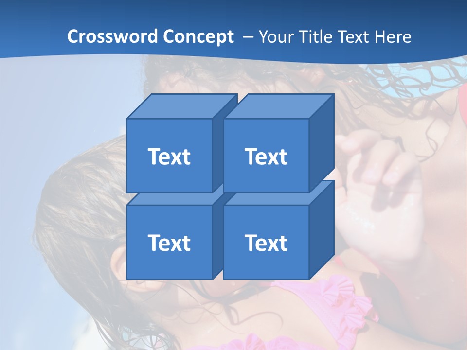 Two Little Girls In A Pink Swimsuit Playing In A Pool PowerPoint Template