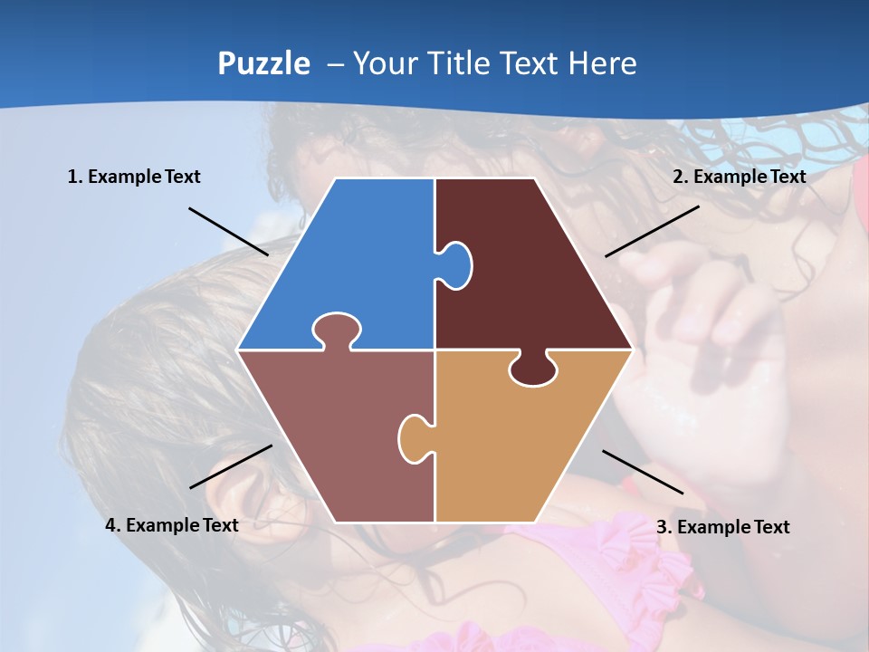 Two Little Girls In A Pink Swimsuit Playing In A Pool PowerPoint Template