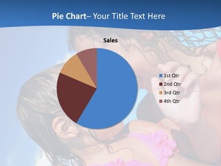 Two Little Girls In A Pink Swimsuit Playing In A Pool PowerPoint Template