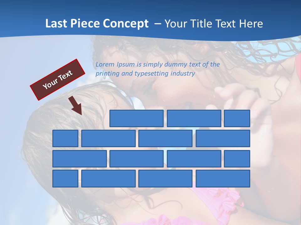 Two Little Girls In A Pink Swimsuit Playing In A Pool PowerPoint Template