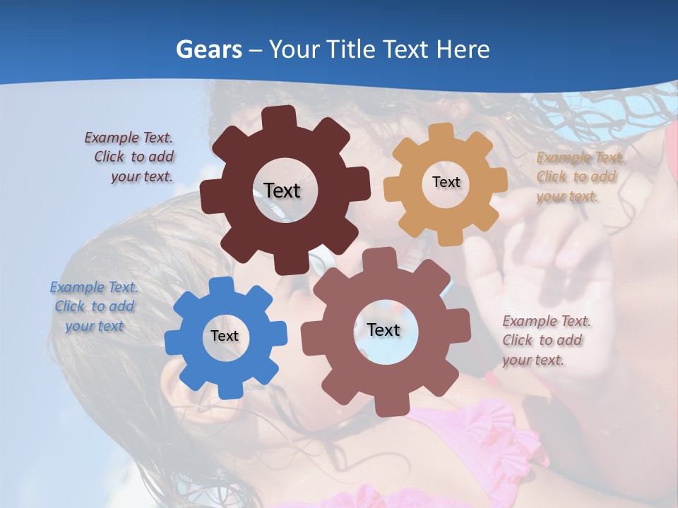 Two Little Girls In A Pink Swimsuit Playing In A Pool PowerPoint Template