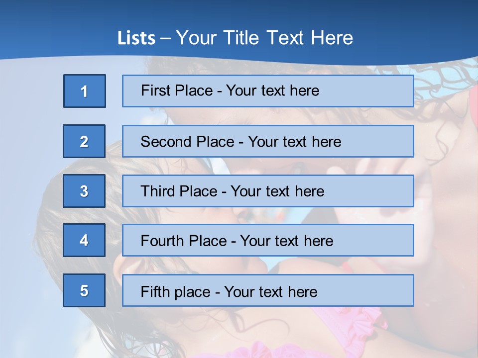 Two Little Girls In A Pink Swimsuit Playing In A Pool PowerPoint Template