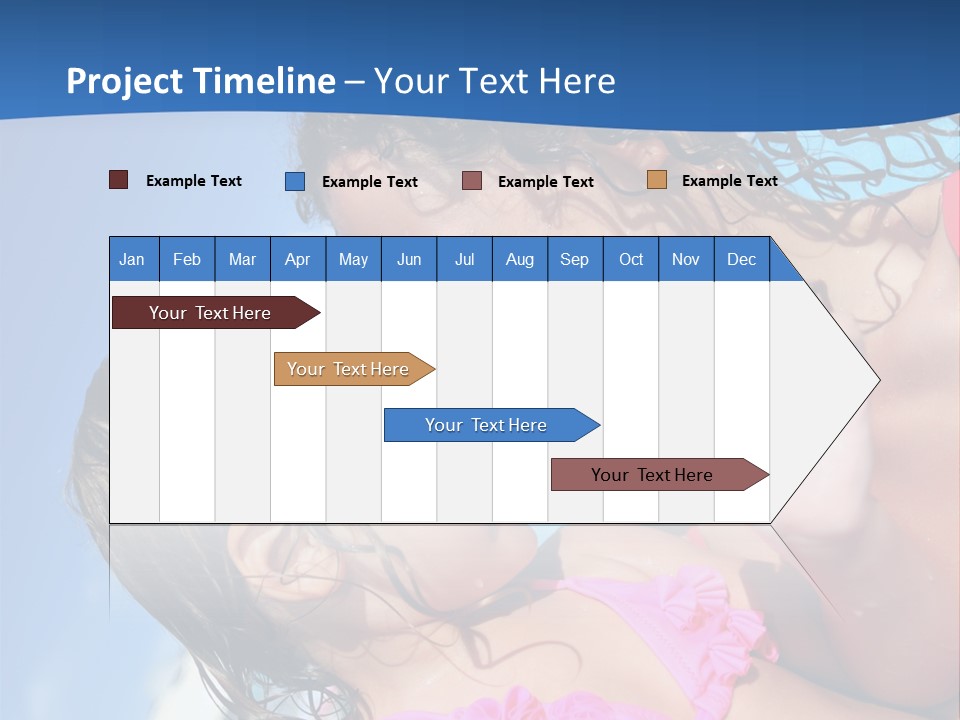 Two Little Girls In A Pink Swimsuit Playing In A Pool PowerPoint Template