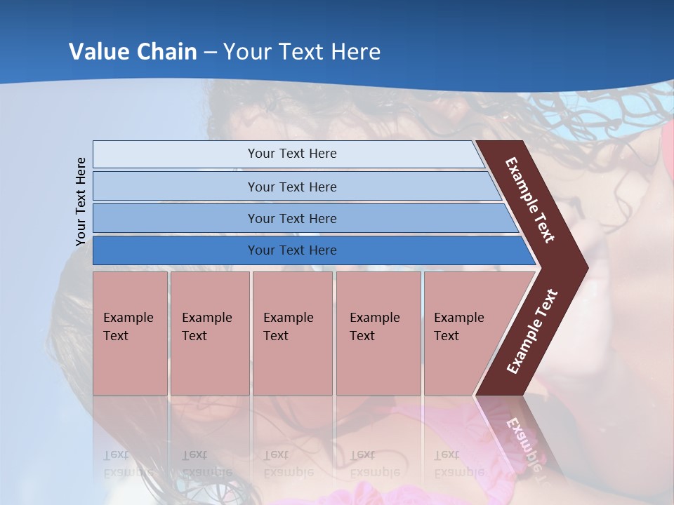 Two Little Girls In A Pink Swimsuit Playing In A Pool PowerPoint Template