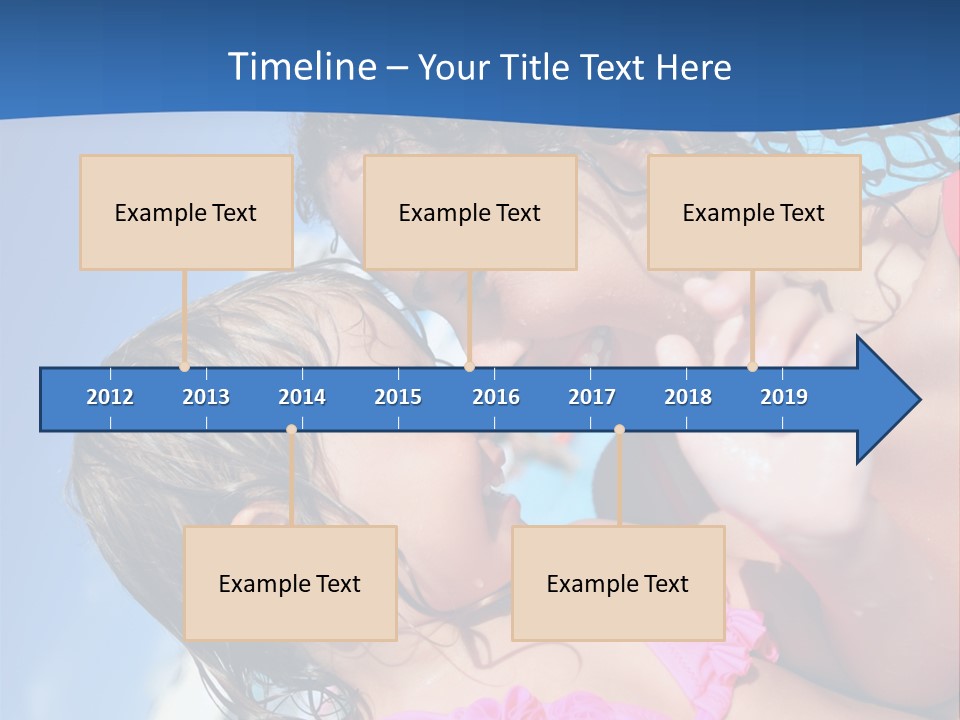 Two Little Girls In A Pink Swimsuit Playing In A Pool PowerPoint Template