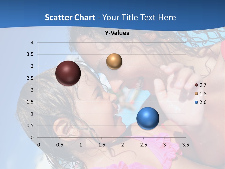 Two Little Girls In A Pink Swimsuit Playing In A Pool PowerPoint Template