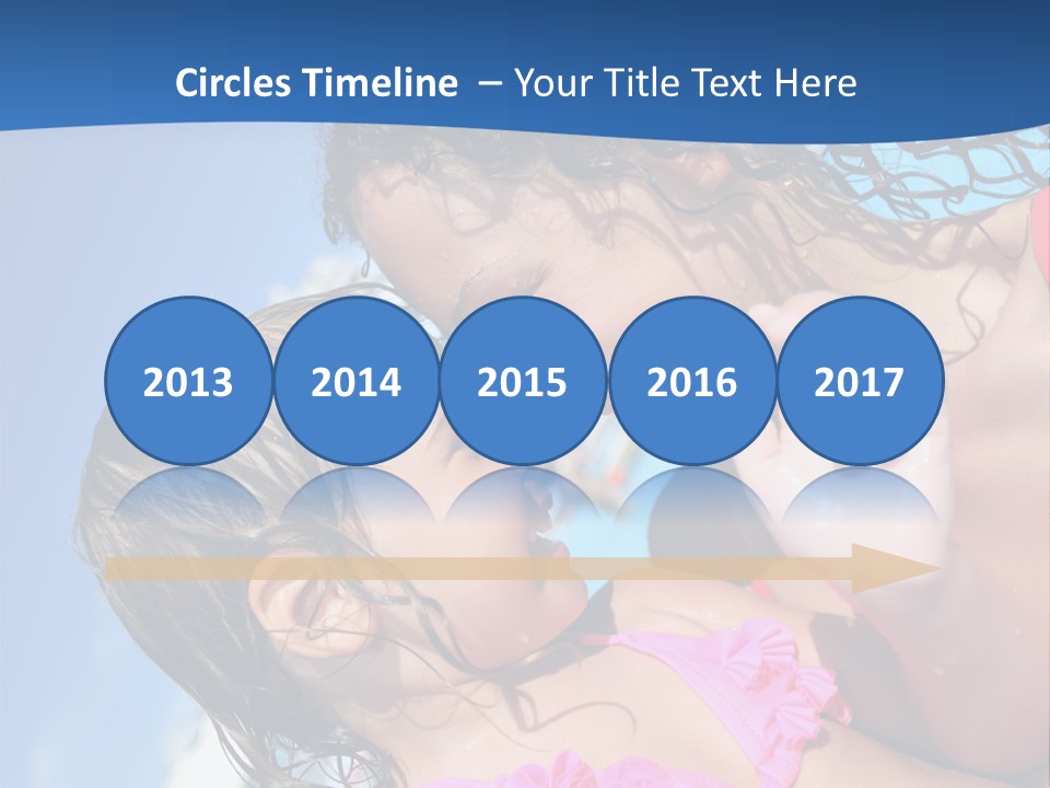 Two Little Girls In A Pink Swimsuit Playing In A Pool PowerPoint Template