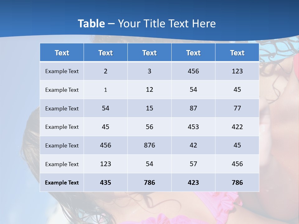 Two Little Girls In A Pink Swimsuit Playing In A Pool PowerPoint Template