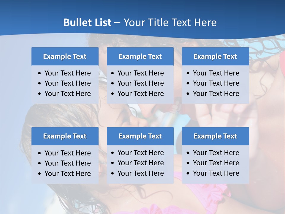 Two Little Girls In A Pink Swimsuit Playing In A Pool PowerPoint Template