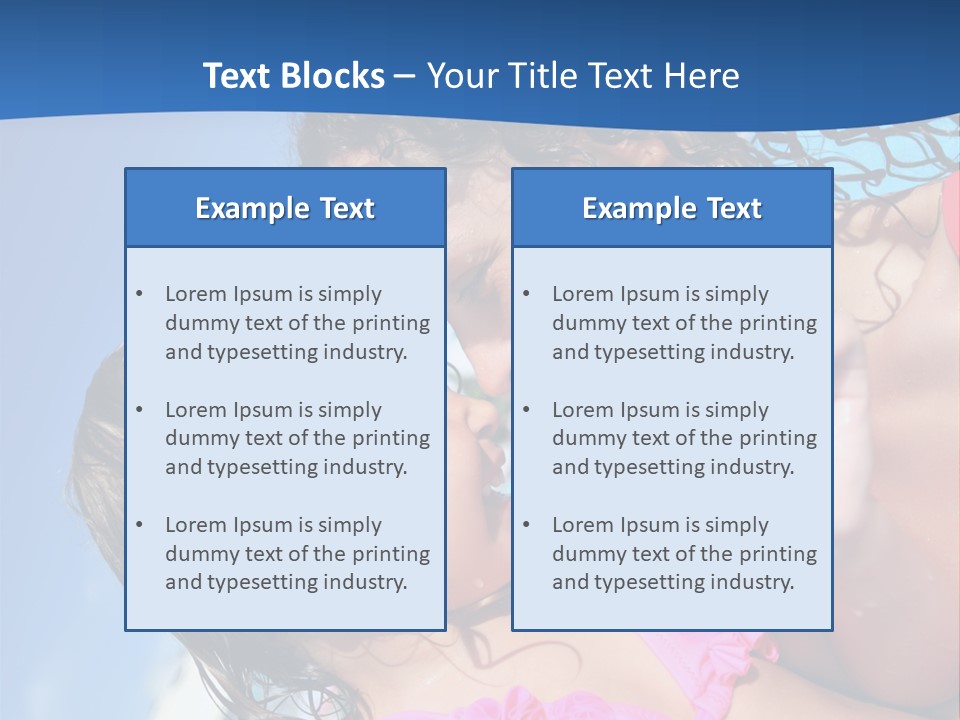 Two Little Girls In A Pink Swimsuit Playing In A Pool PowerPoint Template