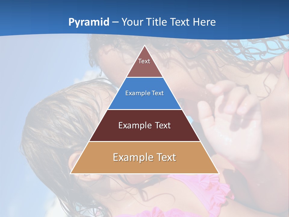 Two Little Girls In A Pink Swimsuit Playing In A Pool PowerPoint Template