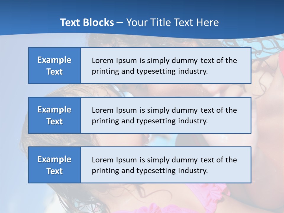 Two Little Girls In A Pink Swimsuit Playing In A Pool PowerPoint Template