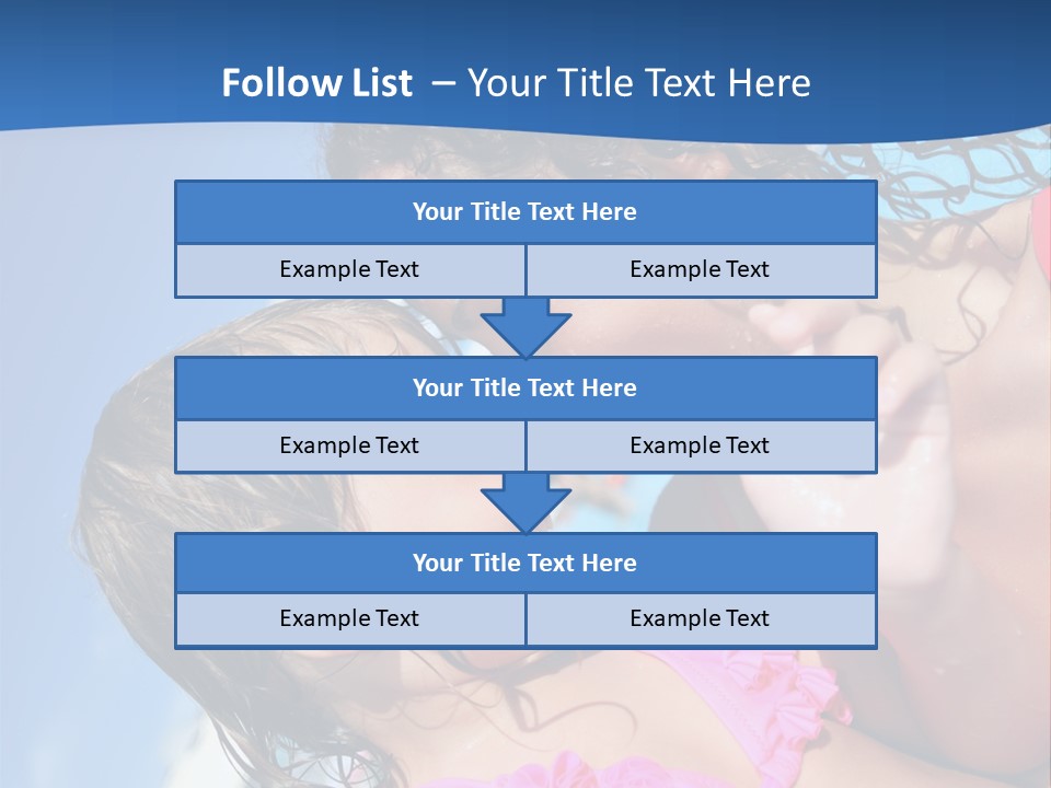 Two Little Girls In A Pink Swimsuit Playing In A Pool PowerPoint Template