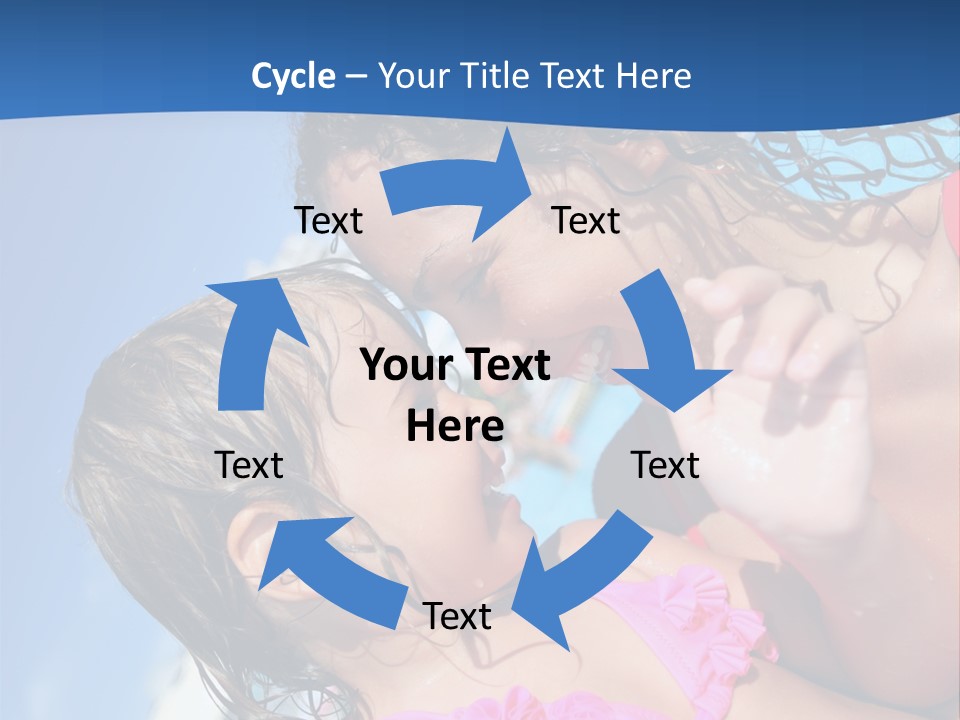 Two Little Girls In A Pink Swimsuit Playing In A Pool PowerPoint Template